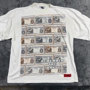 Ichiban Graphic T Shirt Men 4XL White Remember The Days Food Coupon Vintage Y2K